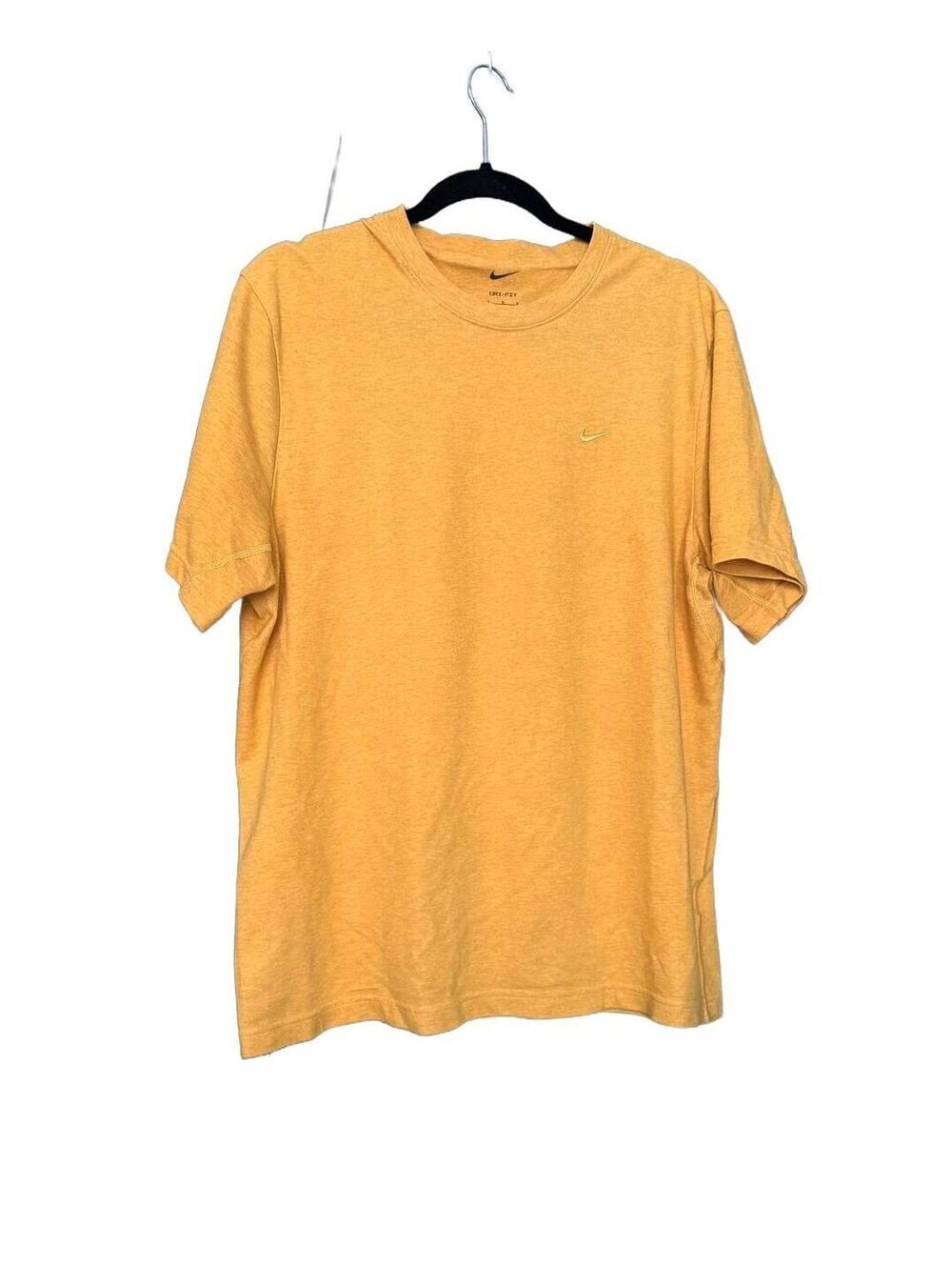 Nike Dri Fit Golden Yellow Orange Athletic Tee Shirt Size Large